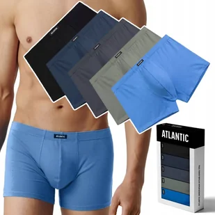 Bokserki męskie BAWEŁNIANE 5 PAR dopasowane ATLANTIC 5SMH-002 - XXL - Majtki męskie - miniaturka - grafika 1