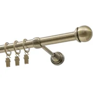 Karnisze - Karnisz DECASTYL Gałka Max z kółkami pojedynczy 480 cm Mosiądz antyczny - miniaturka - grafika 1