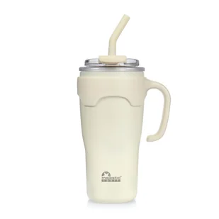 Kubek termiczny ze słomką Majestic Sport Jelly 650 ml biały - Kubki termiczne - miniaturka - grafika 1