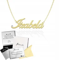Łańcuszki - Złoty Naszyjnik z Imieniem Izabela Łańcuszek SREBRO 925 DEDYKACJA GRATIS - miniaturka - grafika 1