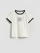 Koszulki dla dziewczynek - Reserved - T-shirt z nadrukiem - złamana biel - miniaturka - grafika 1