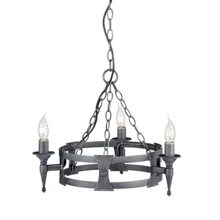 Elstead Lighting Saxon 3Lt Chandelier Black/Silver SAX3 BLK/SIL Elstead lampa wisząca świecznikowa stylowa SAX3 BLK/SIL) - Lampy sufitowe - miniaturka - grafika 1