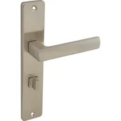 Klamki - Klamka do drzwi wewnętrznych z długim szyldem do wc Eureka Nikiel - miniaturka - grafika 1