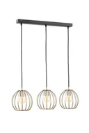 Lampy sufitowe - KET Loftowa LAMPA wisząca KET1248 metalowa OPRAWA druciany ZWIS na listwie czarny złoty KET1248 - miniaturka - grafika 1