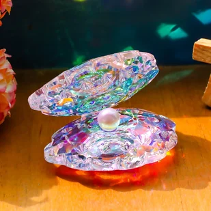 1 szt., Elegancka figurka z kryształową muszlą z imitacją perły - idealna do dekoracji domu, na wesela, urodziny i wiele innych okazji - idealny - Inne - miniaturka - grafika 1