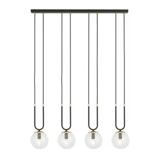 Emibig GLAM 4 BLACK/TRANSPARENT 1114/4 lampa wisząca szklane klosze GLAMOUR 1114/4 - Lampy sufitowe - miniaturka - grafika 1