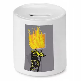 SKARBONKA DLA STRAŻAKA NA PREZENT PŁOMIENIE z Nadrukiem ze Zdjęciem - Skarbonki - miniaturka - grafika 1