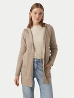 Swetry damskie - Vero Moda Kardigan Doffy 10235948 Beżowy Relaxed Fit - miniaturka - grafika 1