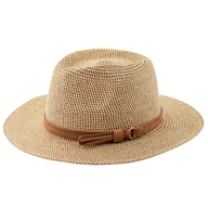 Czapki męskie - KAPELUSZ damski męski PANAMA fedora SŁOMKOWY lato ELEGANCKI - miniaturka - grafika 1