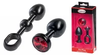 Korki analne - Boss Of Toys MALESATION Alu-Plug with handle & crystal small, black 38-257834 - miniaturka - grafika 1