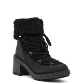 Botki damskie - Love Moschino Botki na słupku shearling | z dodatkiem skóry - miniaturka - grafika 1