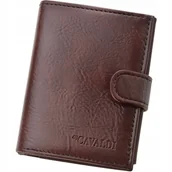 Portfele - Portfel Męski Cavaldi Na Karty Monety Brązowy Skóra Eko Zapinany Rozkładany - miniaturka - grafika 1