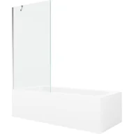 Wanny - Mexen Vega wanna prostokątna 150 x 70 cm z obudową i parawanem 1-skrzydłowym 90 cm, transparent, chrom - miniaturka - grafika 1