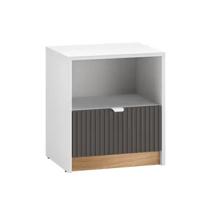 Szafka nocna TORINO 09 Biały, grafit, dąb castello - Szafki nocne - miniaturka - grafika 1
