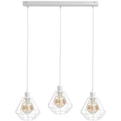 Lampy sufitowe - KET Industrialna LAMPA wisząca loftowa OPRAWA metalowy ZWIS druciaki biały KET461 - miniaturka - grafika 1