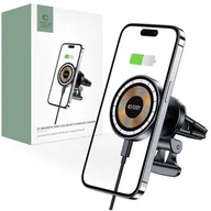 Uchwyty samochodowe do telefonów - Tech-Protect Uchwyt Samochodowy z Ładowaniem Indukcyjnym 15W MagSafe do Kratki Nawiewu MM15W-V5 czarny - miniaturka - grafika 1
