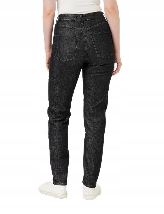 TOMMY HILFIGER CZARNE JEANSY RURKI ŚREDNI STAN Z BAWEŁNY 33/30 6BA