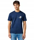 Koszulki męskie - T-shirt Wrangler SMALL GRAPHIC TEE 112362812 Navy M - miniaturka - grafika 1