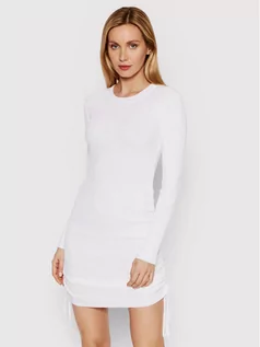 Sukienki - DeeZee Sukienka dzianinowa Isabella 14883 Biały Slim Fit - grafika 1