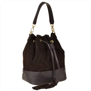 Borse in Pelle worek skóra naturalna zamsz brąz czekolada - Plecaki worki - miniaturka - grafika 1