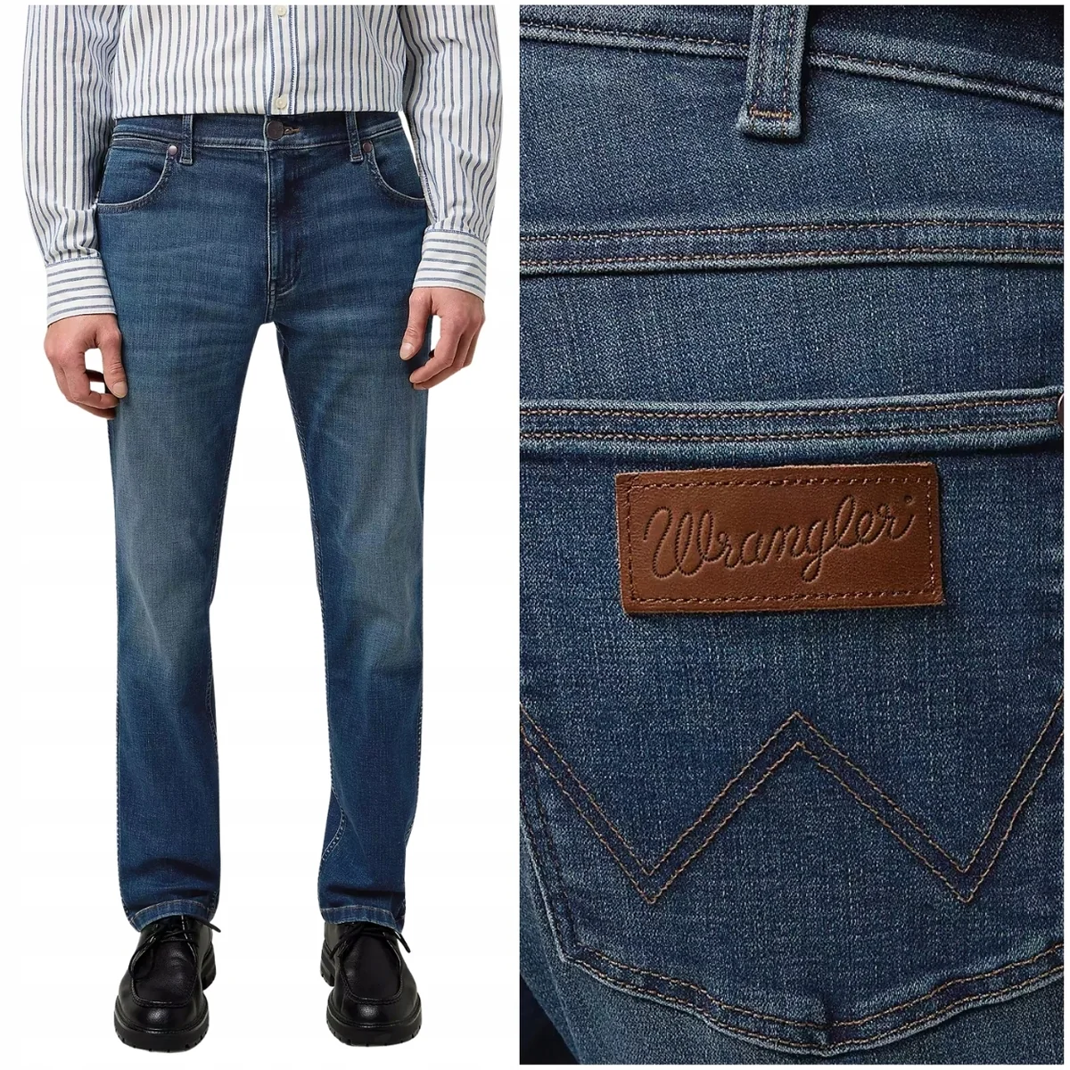 Wrangler Greensboro Marine Tint Free To Stretch spodnie jeansowe W36 L34