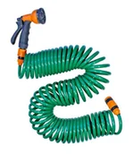 Węże ogrodowe i zraszacze - EPM ogrÓd WĄŻ SPIRALNY 15M ZŁĄCZKA + PISTOLET - miniaturka - grafika 1