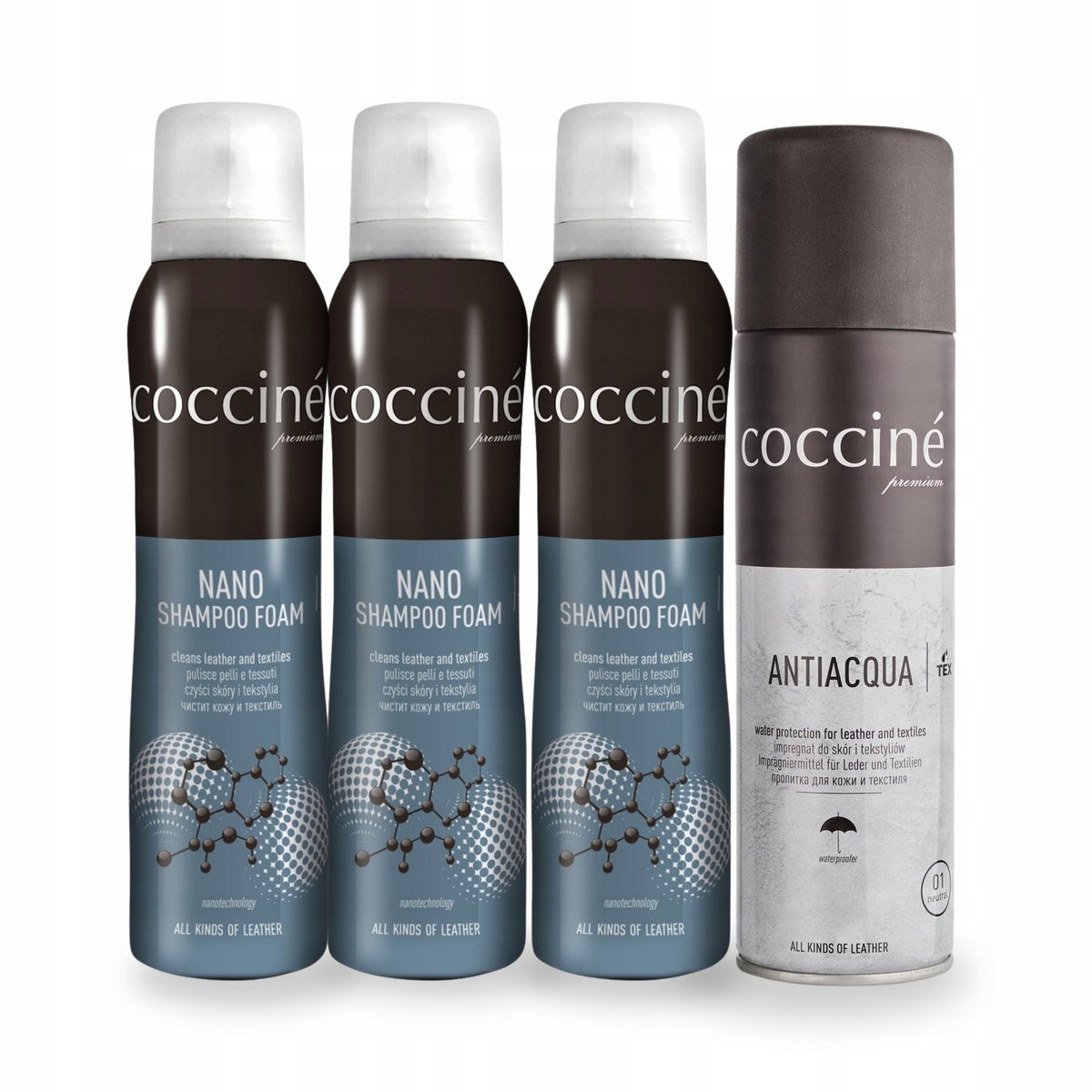 Nano Szampon x3 i Impregnat do Butów Coccine Zestaw 4w1