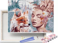 Malowanie po numerach - Malowanie po Numerach Kobieta i Lisek Abstrakcja / beliart - miniaturka - grafika 1