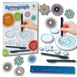 SPIROGRAF zestaw geometryczny do rysowania wzorów Z 3 DŁUGOPISAMI + LINIJKA - Długopisy - miniaturka - grafika 1