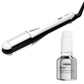 Prostownice i karbownice do włosów - Loreal Steampod, zestaw prostownica parowa do włosów 4.0 + serum wygładzające 50ml - miniaturka - grafika 1