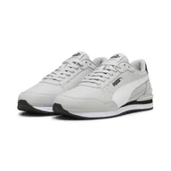 Buty trekkingowe męskie - Skórzane sneakersy unisex ST Runner v4 PUMA Cool Light Gray White Black - miniaturka - grafika 1