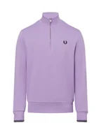 Bluzy męskie - Fred Perry Męska bluza nierozpinana Mężczyźni Bawełna niebieski jednolity, S - miniaturka - grafika 1
