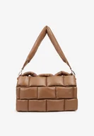 Torebki damskie - Beżowa Torebka na Ramię Typu Puffer Bag Norriva - miniaturka - grafika 1