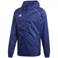 Kurtki i kamizelki sportowe męskie - Kurtka męska adidas Core 18 Rain granatowa CV3694 - miniaturka - grafika 1