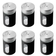 Pojemniki kuchenne - zestaw 6x 90ml POJEMNIK NA PRZYPRAWY sypkie CZARNY - miniaturka - grafika 1