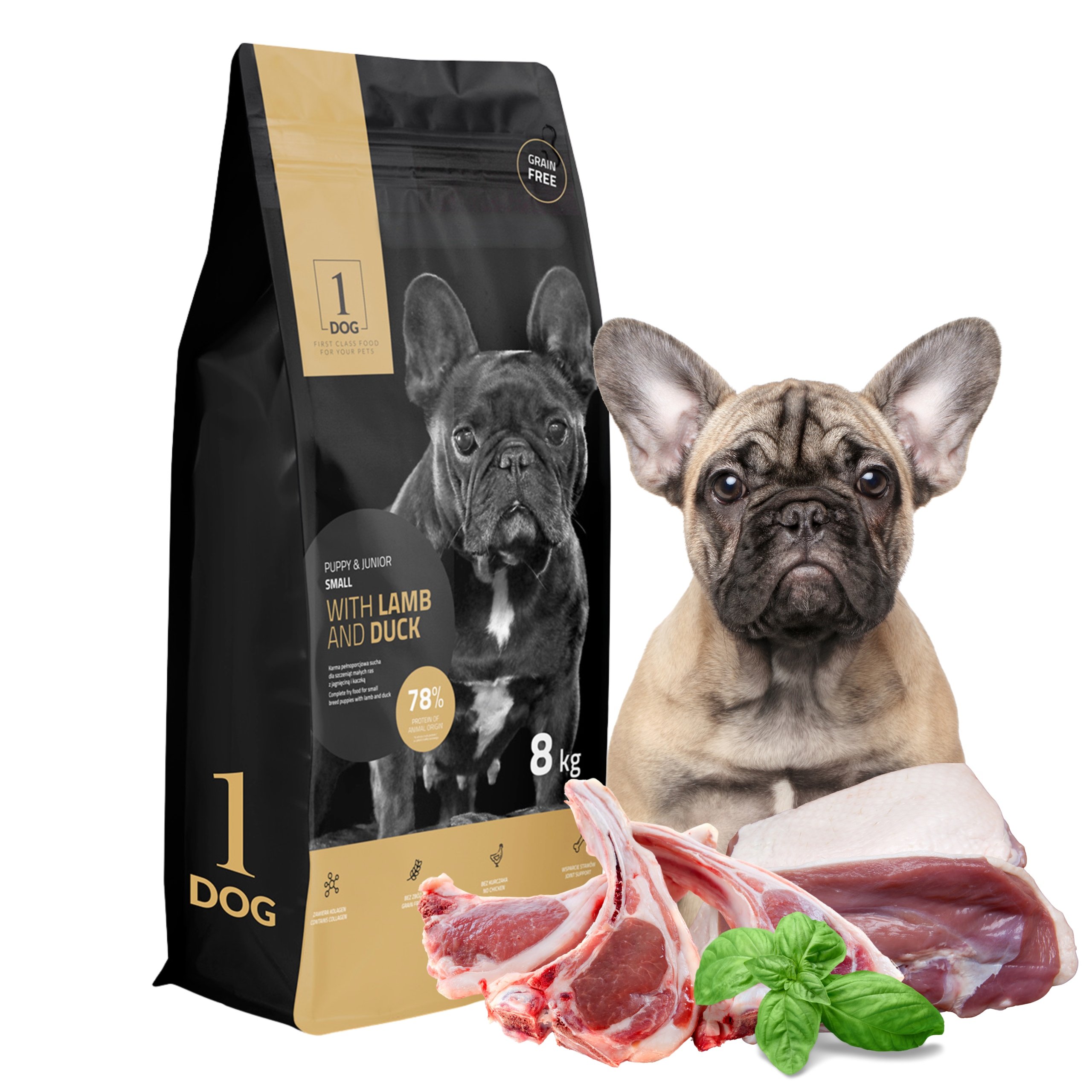 1DOG PUPPY SMALL 8KG LUMB DUCK JAGNIĘCINA KACZKA BEZ ZBÓŻ