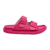 Klapki i japonki damskie - Lekkie Piankowe Klapki Damskie Z Klamrami Big Star NN274A754 Fuksja różowe - miniaturka - grafika 1