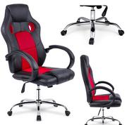 Fotele gamingowe - Fotel biurowy gamingowy kubełkowy PRO Racer DS - czarno/czerwony - miniaturka - grafika 1