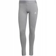 Legginsy - Legginsy damskie adidas Loungewear Essentials 3-Stripes szare HE7016 M - miniaturka - grafika 1