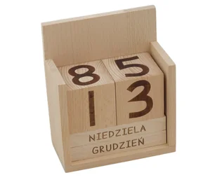 Kalendarz drewniany na biurko kostki ozdoby naturalny - Kalendarze - miniaturka - grafika 1