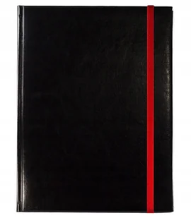 Notes książkowy A4 Sydne czarny gumka zamykająca czerwona, notatnik - Notesy i bloczki Notes książkowy A4 Sydne czarny gumka zamykająca czerwona, notatnik - Notesy i bloczki - miniaturka - grafika 1