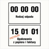 Akcesoria BHP - Naklejka, etykieta KOD ODPADU / RODZAJ ODPADU format 20x30cm - miniaturka - grafika 1