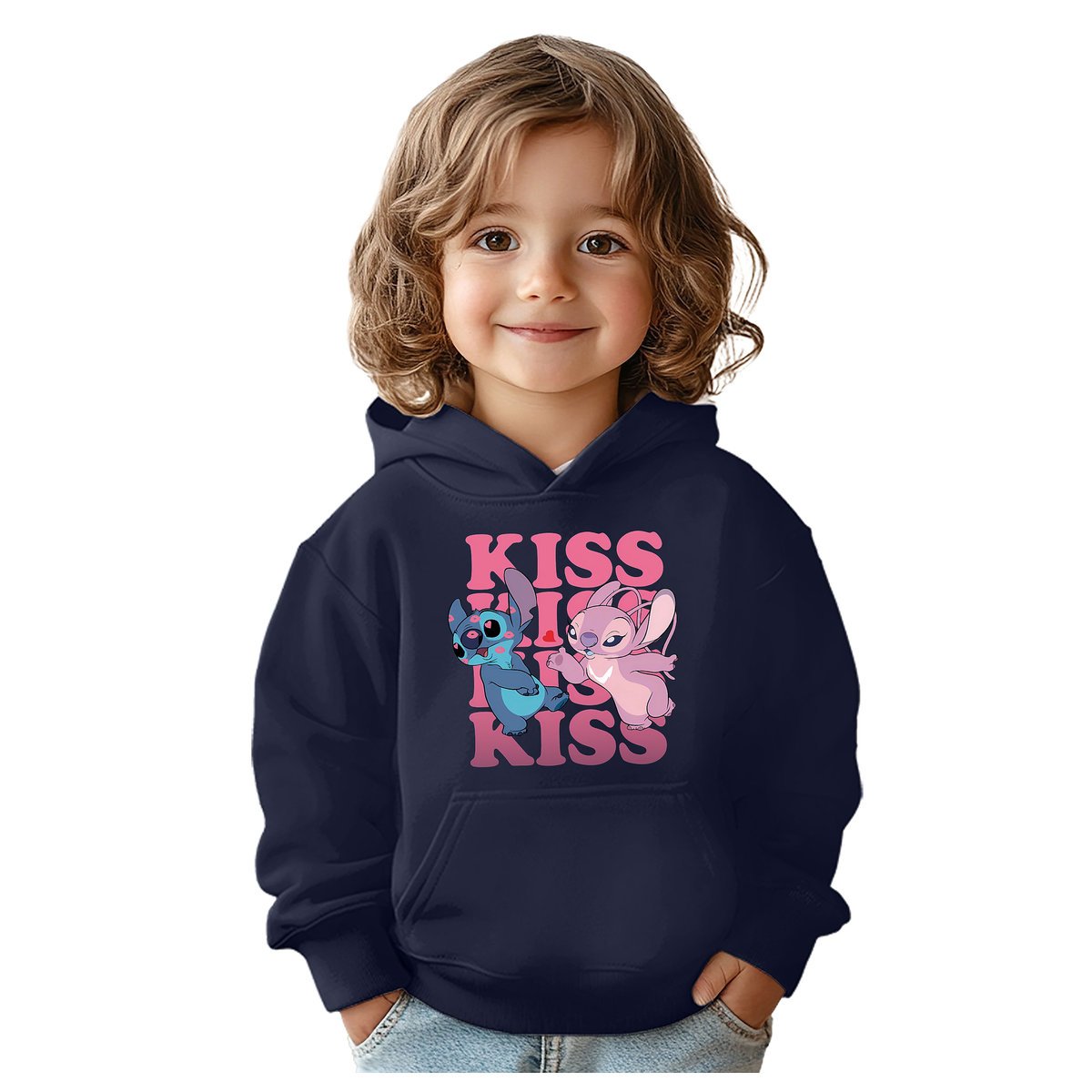 BLUZA DZIECIĘCA STITCH ANGEL ANDZIA KISS 104 Z KAPTUREM BAWEŁNIANA