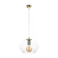 Lampy sufitowe - Keter Lighting Eve lampa wisząca 1x60W złoty/szkło przezroczyste 901 - miniaturka - grafika 1