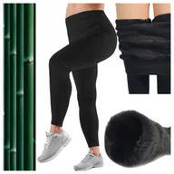 Spodnie damskie - Spodnie Dresowe Ocieplane Futrem Termo Ciepłe Grube Bambusowe L 40 - miniaturka - grafika 1