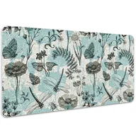 Podkładki na biurko - Duża mata na biurko Ważki na kwiatach 100x50 cm - miniaturka - grafika 1