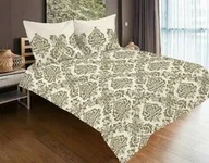 Pościel - Matex Pościel satynowa 160x200 47A Exclusive glamour ornamenty ekrii złota - miniaturka - grafika 1