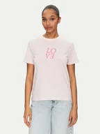 Koszulki i topy damskie - Pieces T-Shirt Skylar 17155376 Różowy Regular Fit - miniaturka - grafika 1