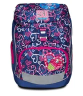 Plecaki szkolne i tornistry - SJ Gang Plecak szkolny Updown Soft, fioletowy, Doodle Heart, jednokomorowy z regulowanym paskiem w talii, boczna kieszeń na zamek błyskawiczny, kieszeń z siatki na butelkę, szkoły podstawowe, - miniaturka - grafika 1