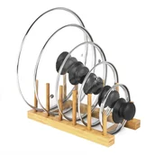 Suszarki do naczyń - Organizer Bambusowy Stojak Talerze Pokrywki Pokryw - miniaturka - grafika 1